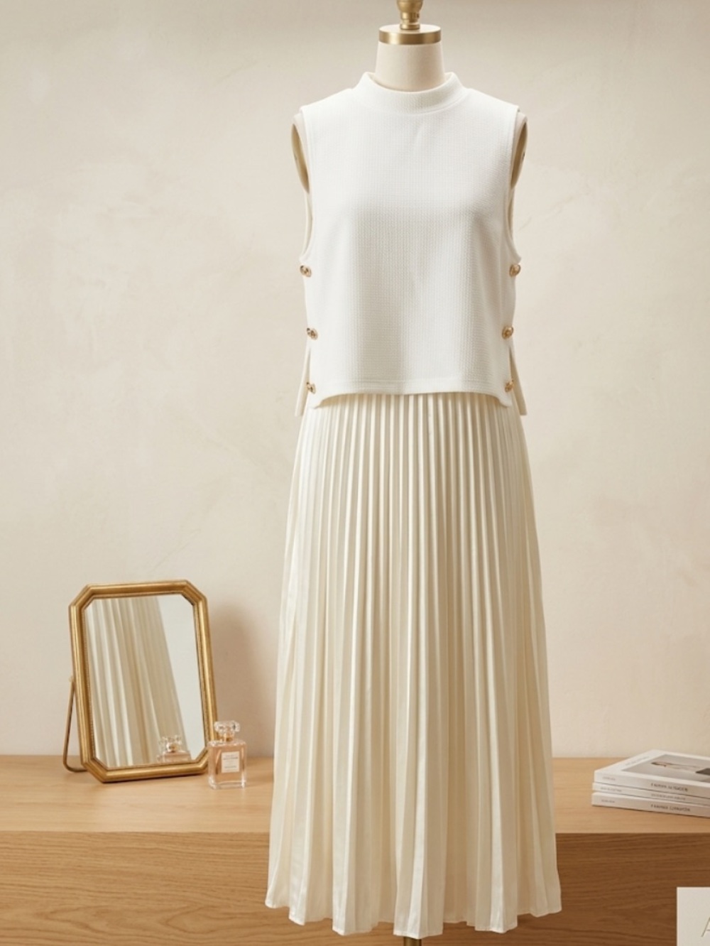 SSYS Samantha Pleated
Twofer Midi Dress In Ivory
Pleated Satin Maxi Skirt Sz M - Picture 8 of 11